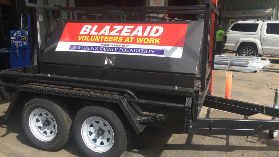 BlazeAid trailer supported by Waislitz Foundation