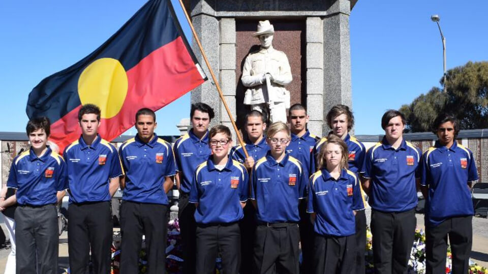 Clontarf young men at ANZAC Day commemorations